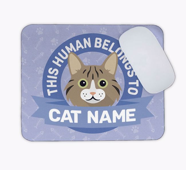 This Human Belongs To...: Personalised {breedCommonName} Mouse Mat